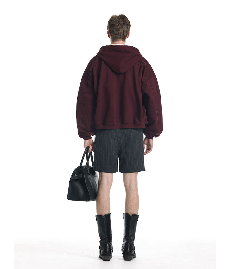 Checkered Color Block Hooded Sweatshirt