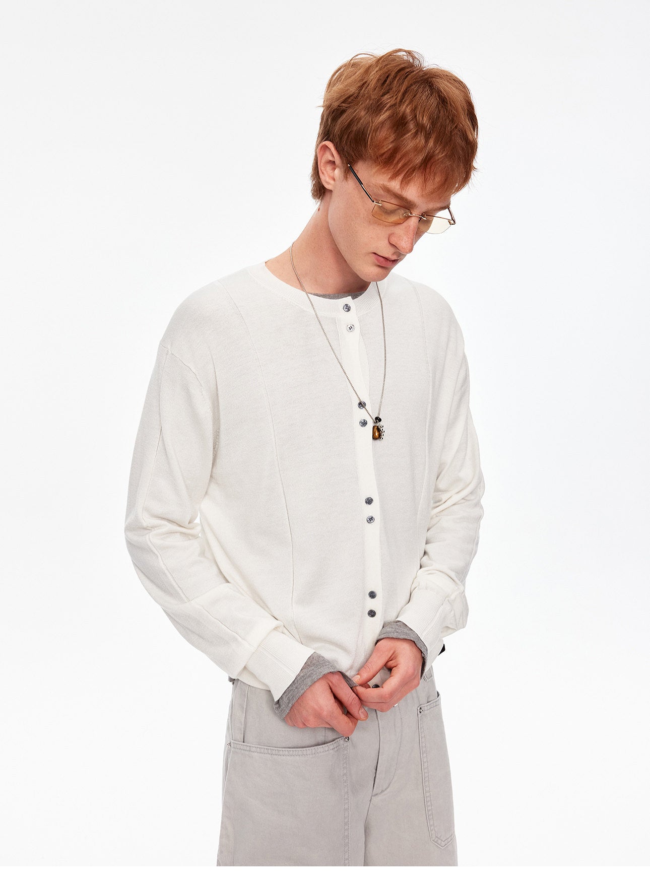 Mulberry Silk-Blend Knit Cardigan