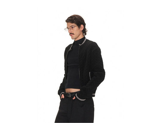 Color Block Zipper Cardigan