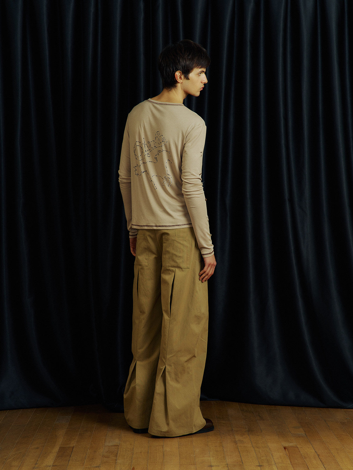 3D-Cut Double Zipper Casual Pants