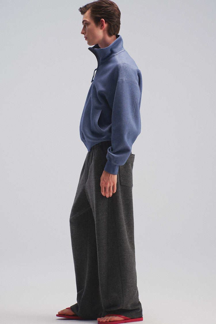 Stand-Up Collar Half-Zip Hoodie