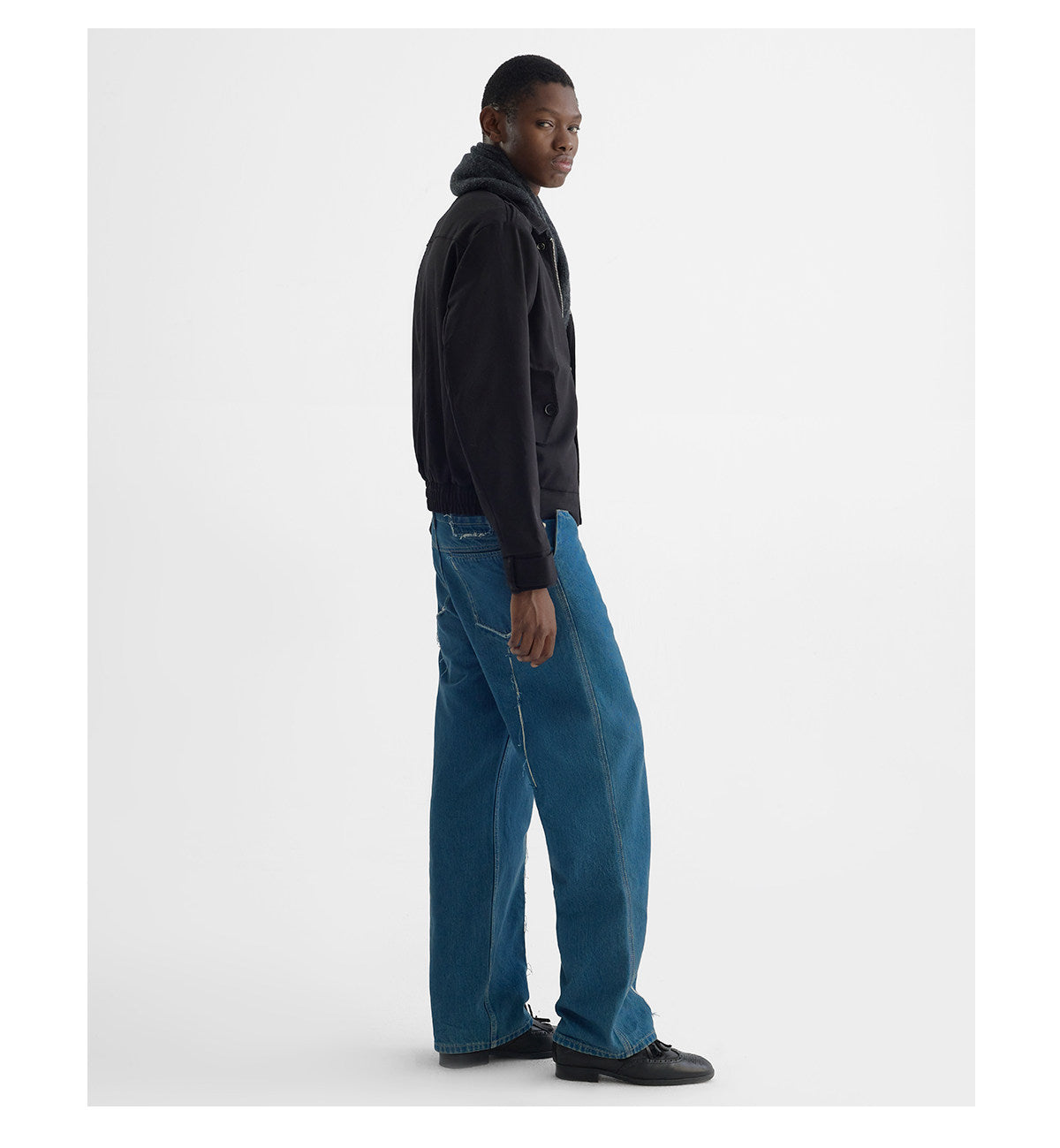 Water-Washed Straight-Leg Denim Pants