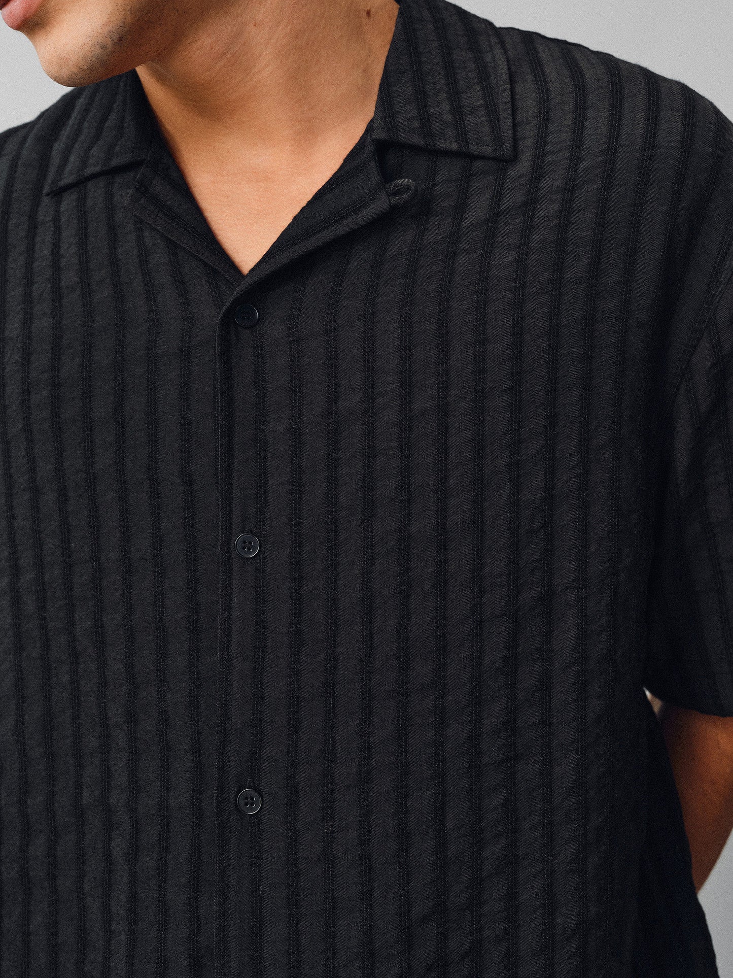 Jacquard Linen Striped Shirt