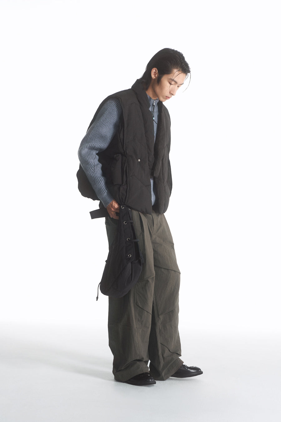 Diagonal Collar Cotton Vest