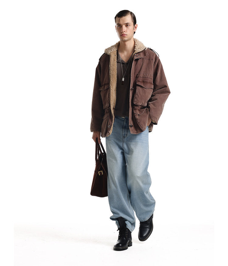 Airplane Button Multi-Pocket Jacket