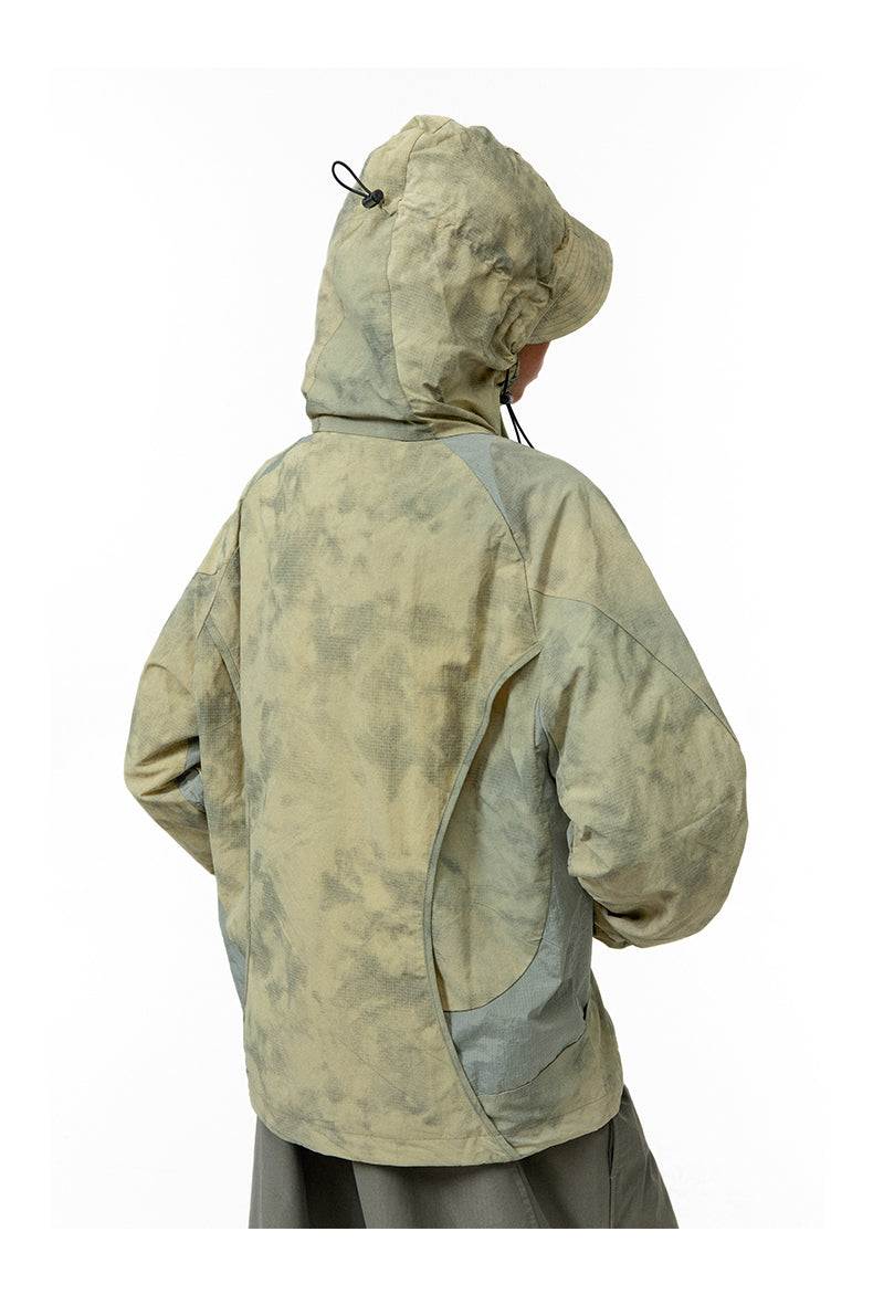 Tie-dye sun protection hooded jacket