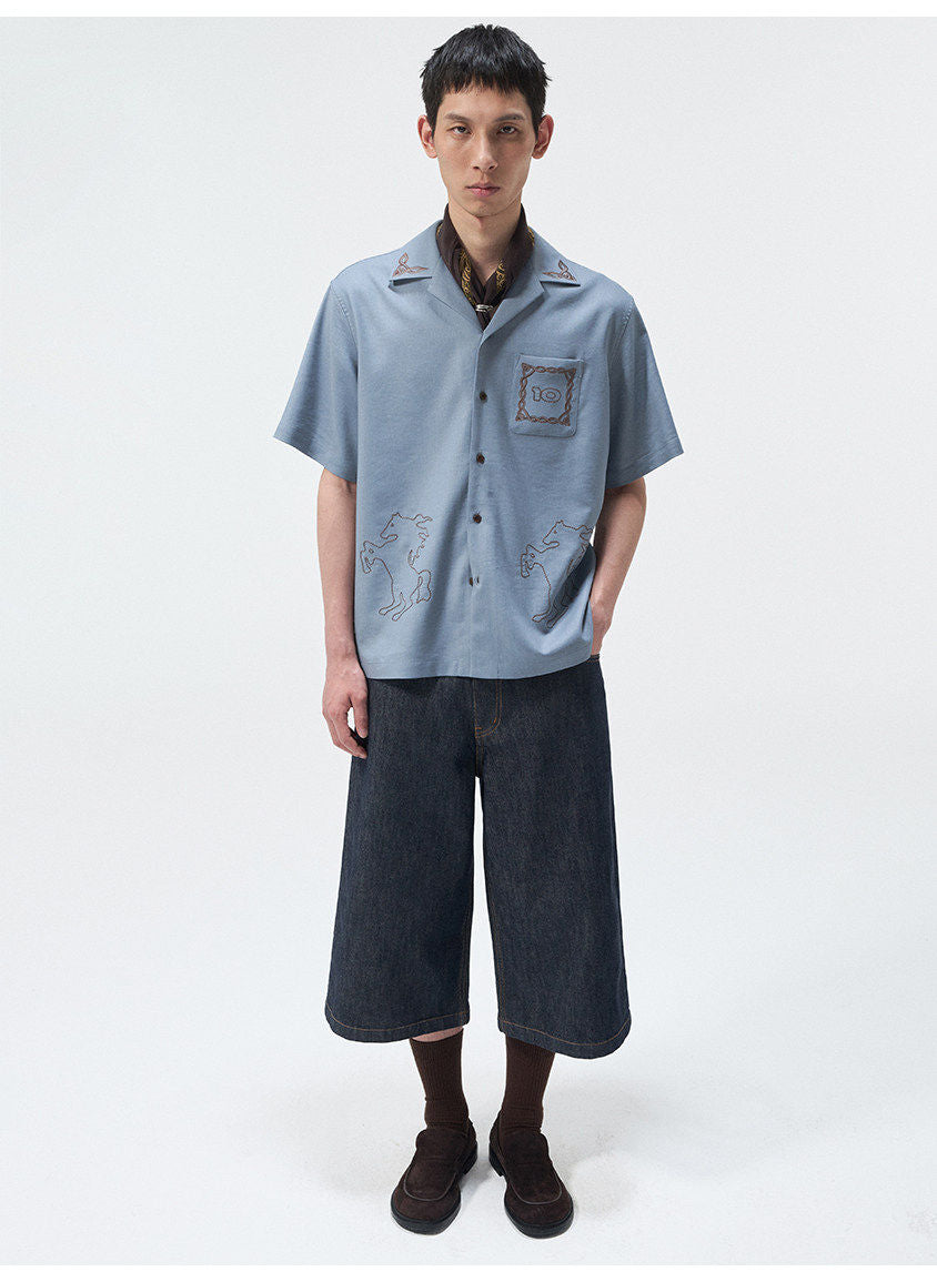 Embroidered Linen Shirt