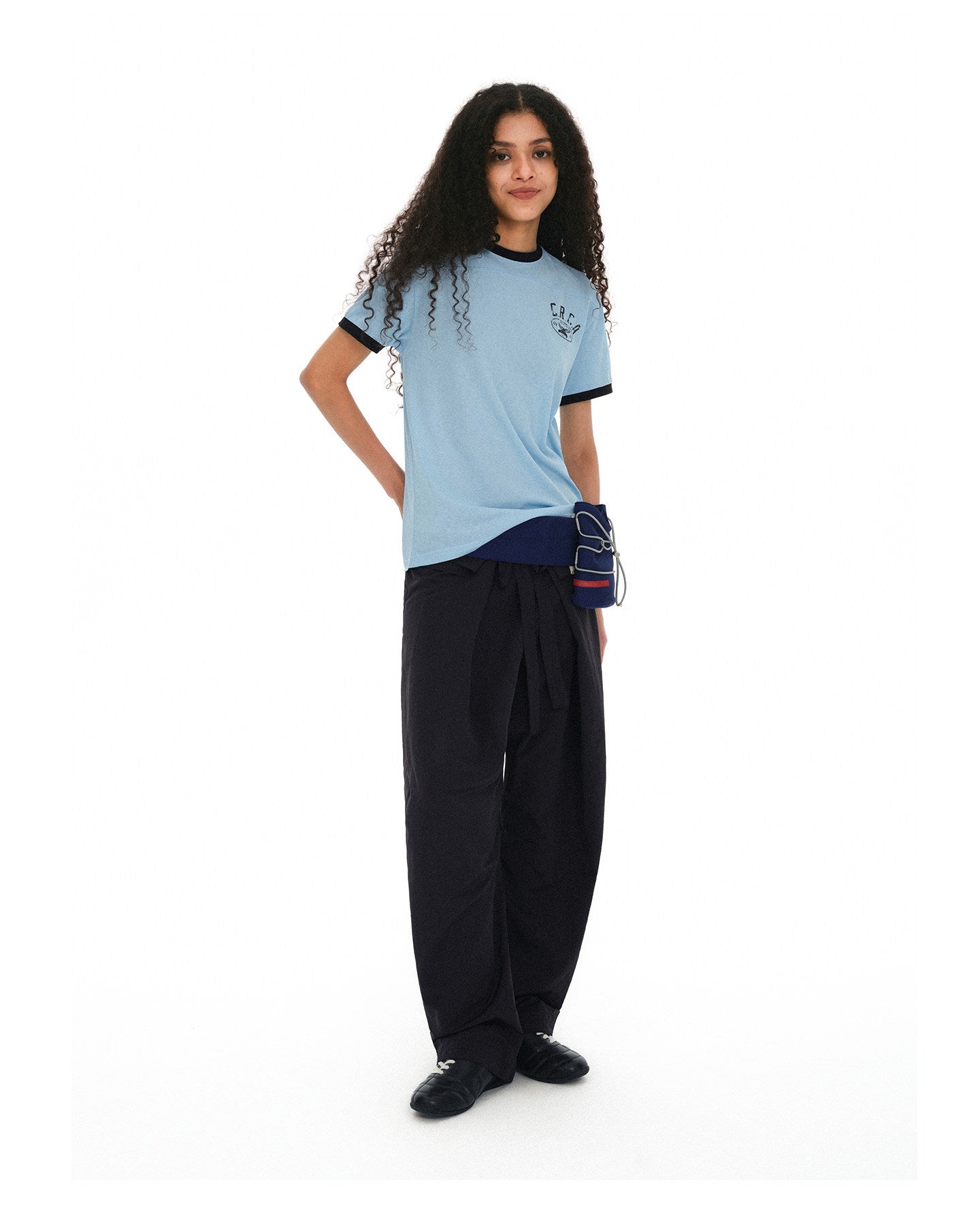 Color-Block Retro Lightweight Linen Jersey T-Shirt