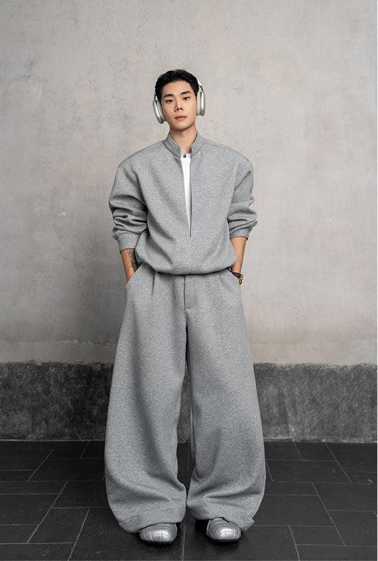 Fake two-piece sweatshirt setup