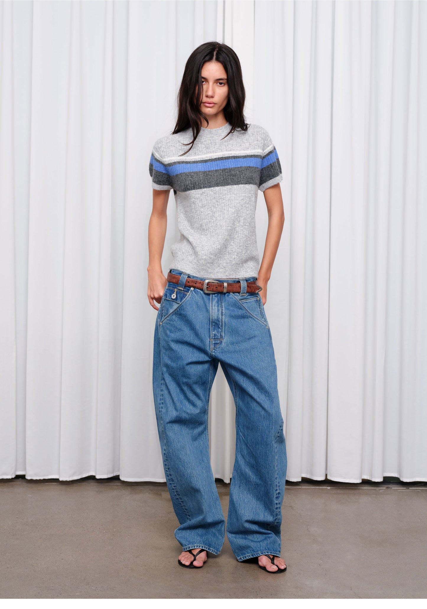Snowflake-Wash Denim Pants