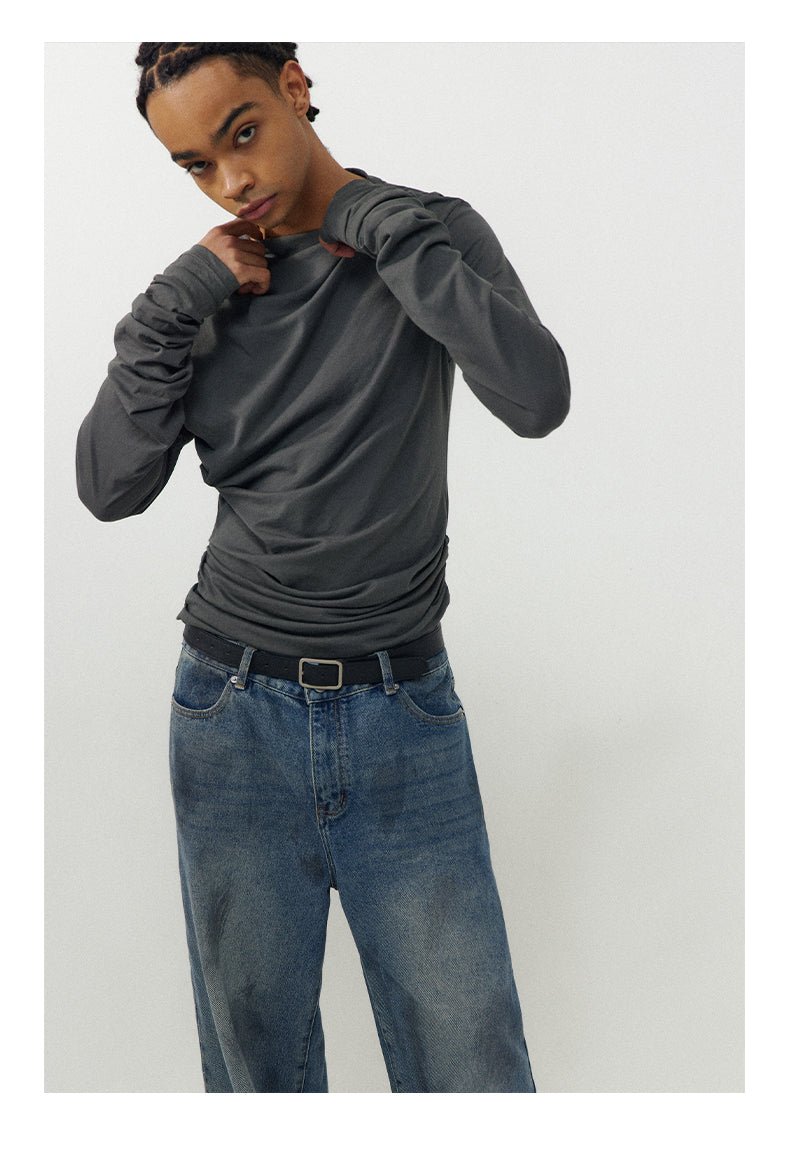 Stacked Pleated T-Shirt