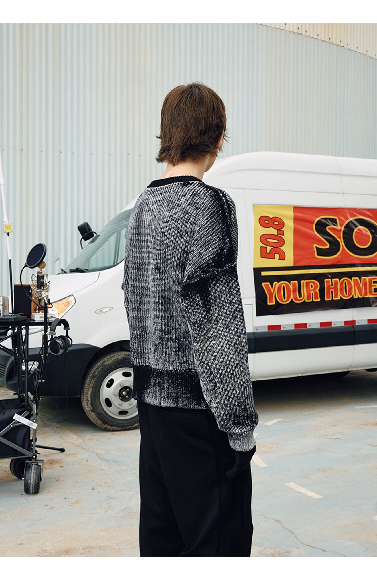 Crew Neck Slogan Sweater