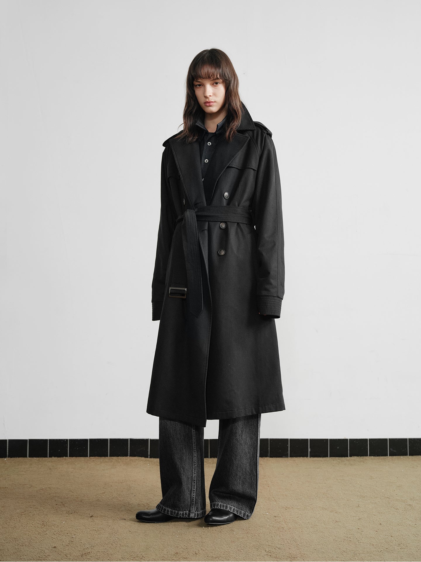 Double-breasted trench coat