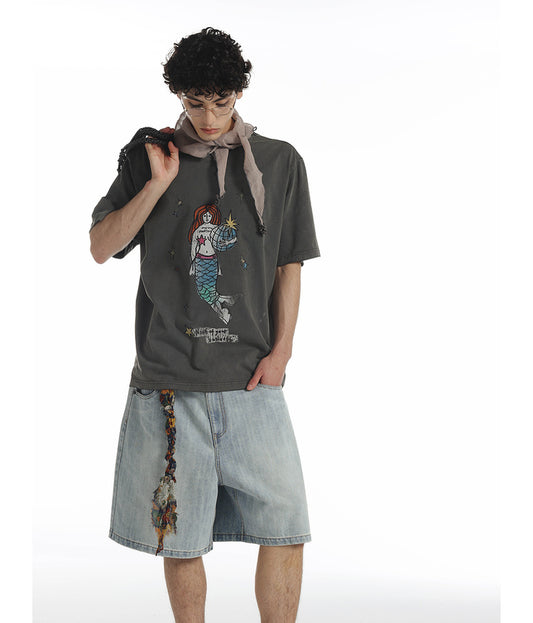 Mermaid print T-shirt