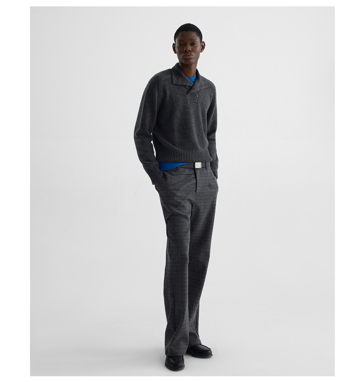 Wool Sweater with a Stand-Up Collar