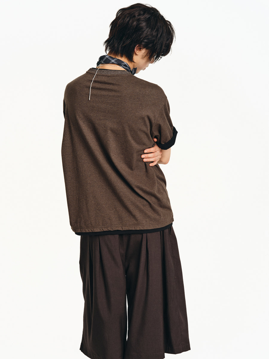 Faux Two Piece Round Neck T-Shirt