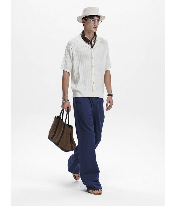 Turtleneck Button-Down Knit Shirt