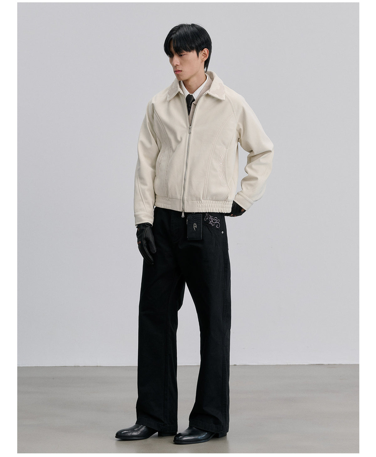 Embroidered Lapel Jacket
