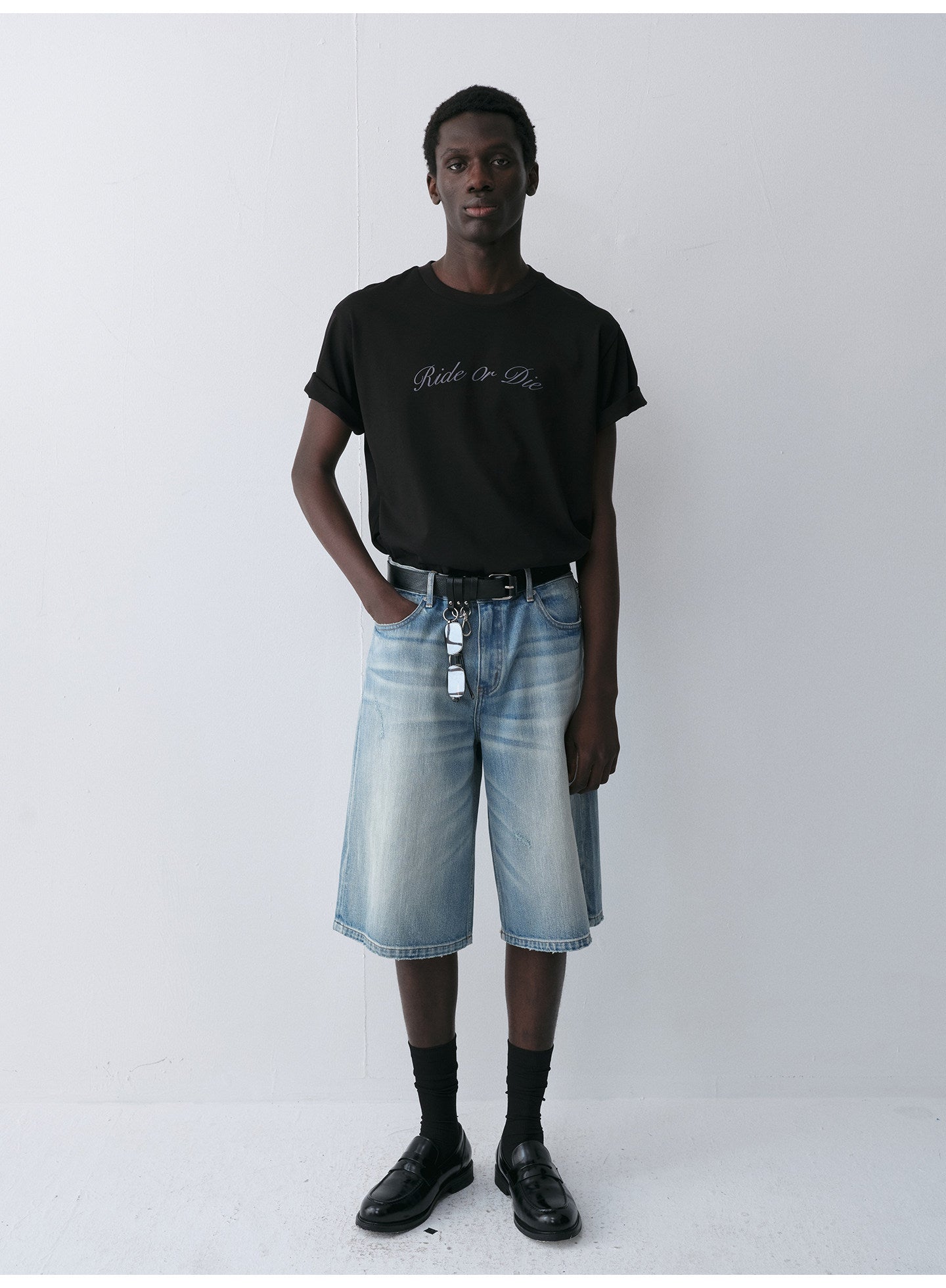 Round-Neck T-Shirt with Alphabet Print