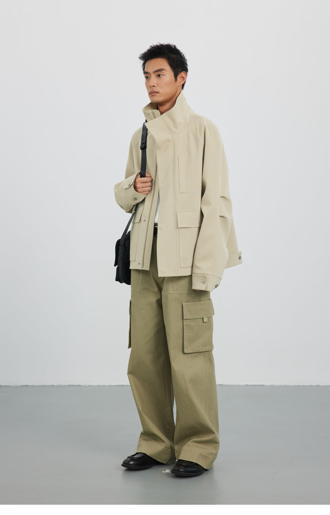 Stand collar short jacket