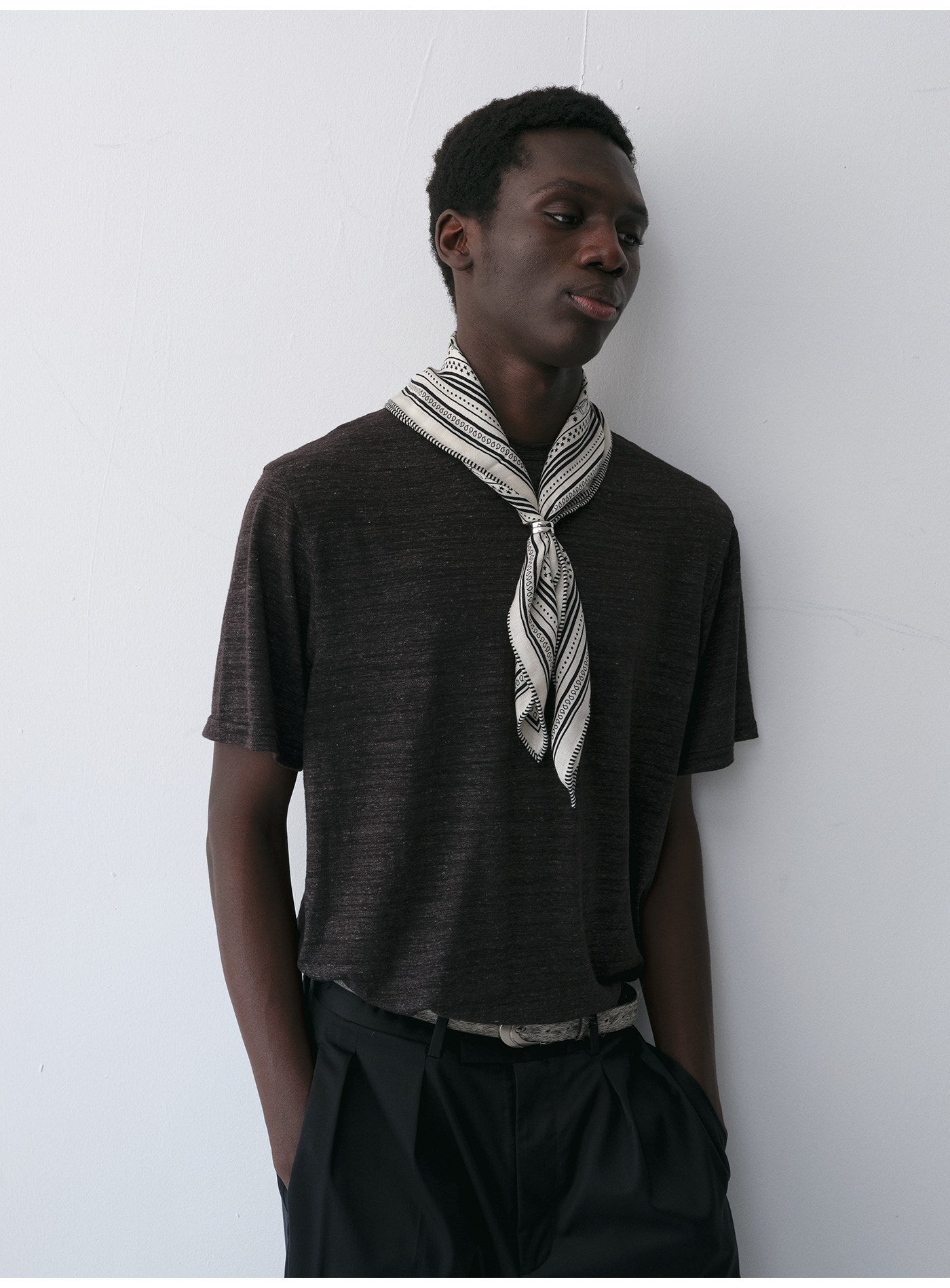 Linen-Blend Short-Sleeve T-Shirt