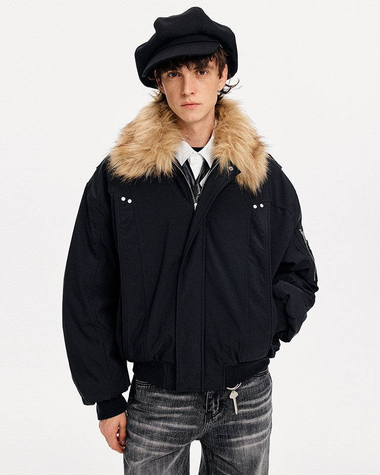 Edgy Patchwork Workwear Jacket