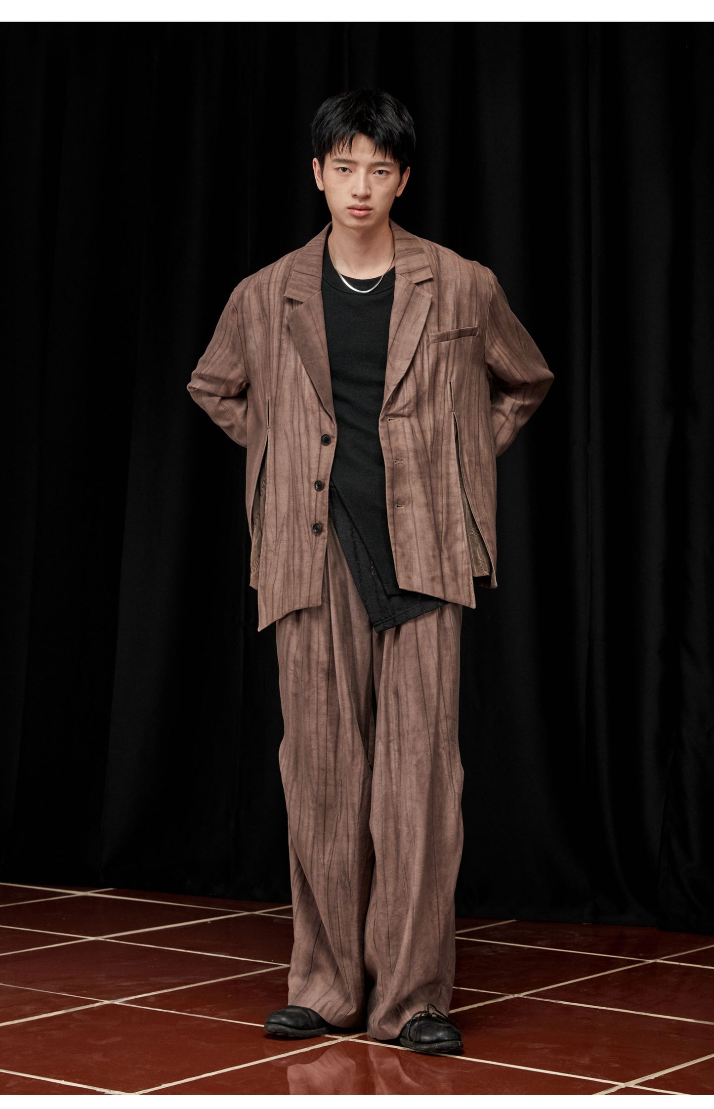 Tie Dye Draped Vertical Pattern Jacket