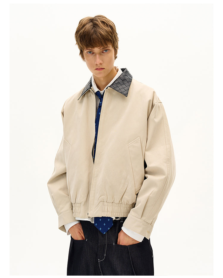 Diamond Leather Collar Jacket