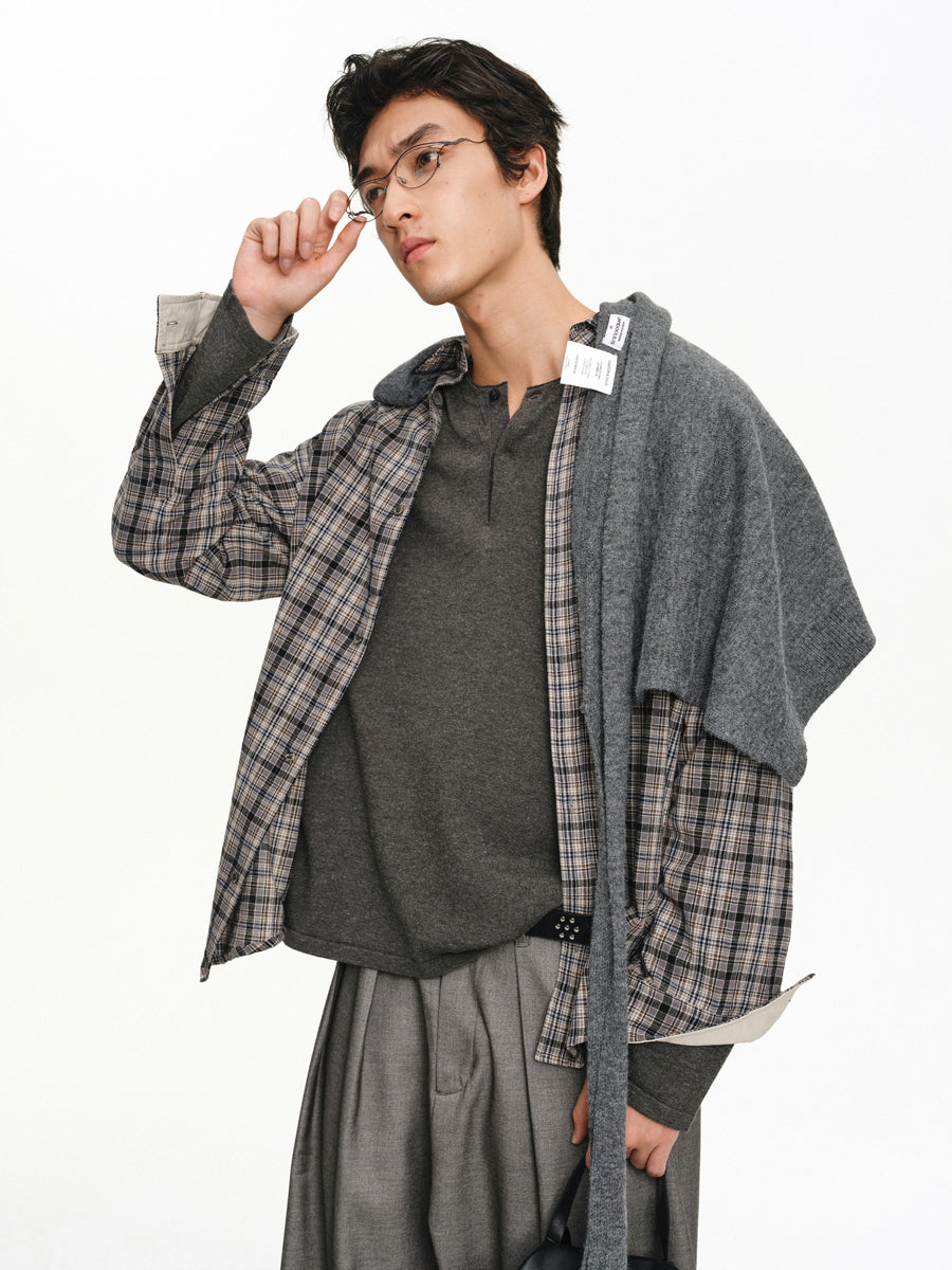 Contrast Color Casual Shirt