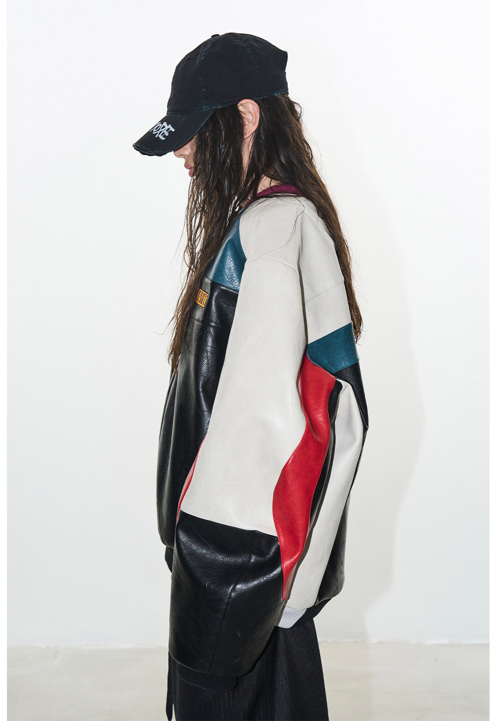 Color block embroidered cotton jacket