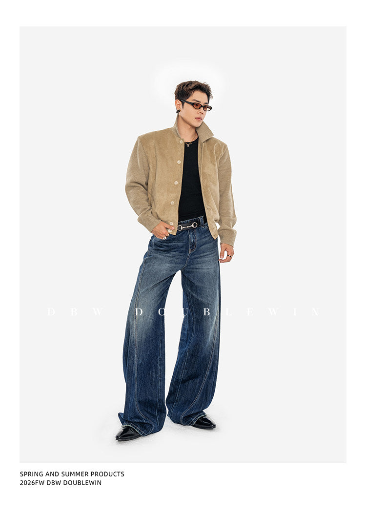 Wide-Leg Denim Pants