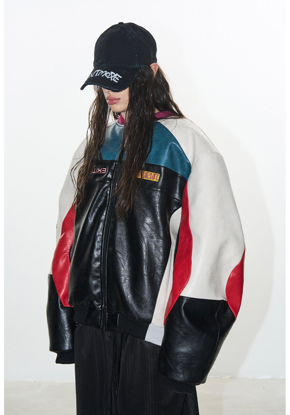 Color block embroidered cotton jacket