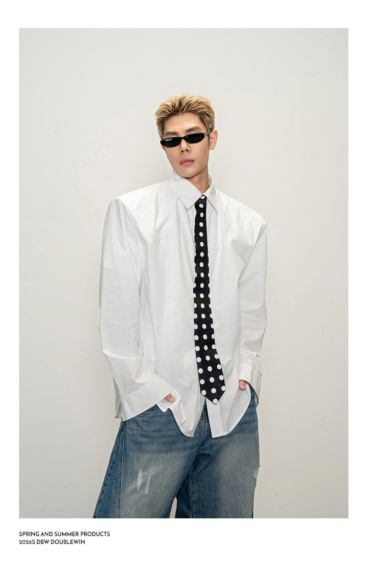 Padded-shoulder shirt