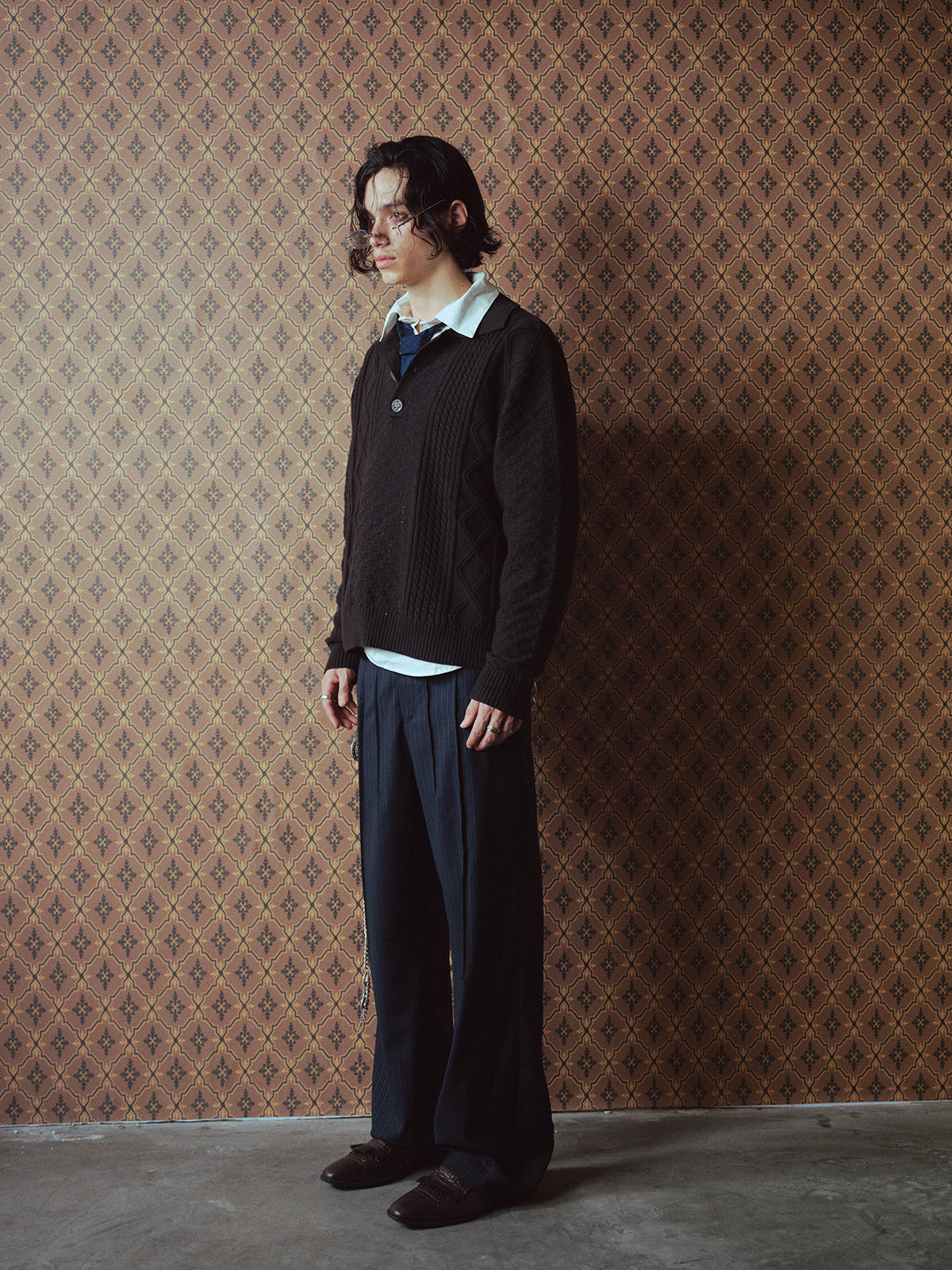 Wool Stripe Casual Pants