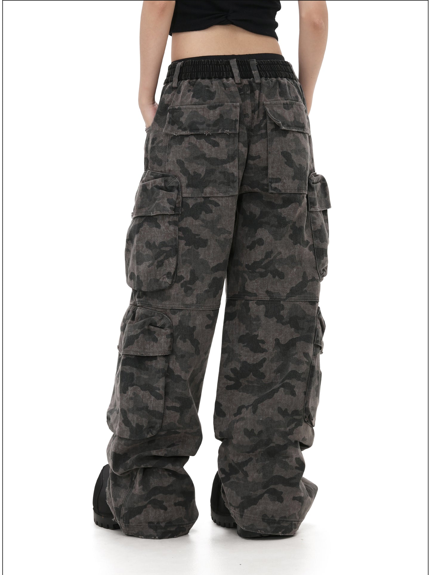 Retro wide-leg casual pants