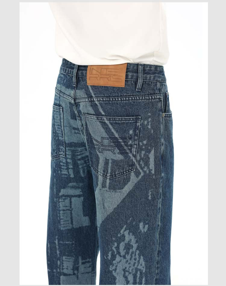 Laser denim pants