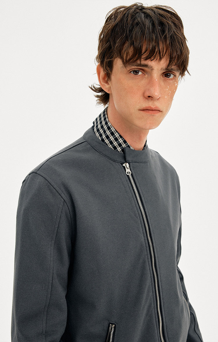 Sweatshirt with Diagonal Zipper Design