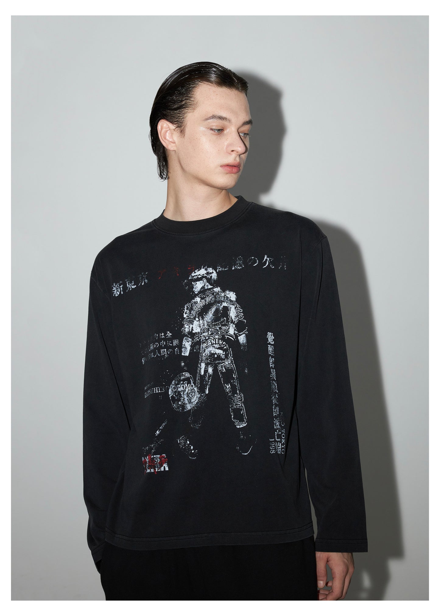 Printed T-shirt with wash treatment