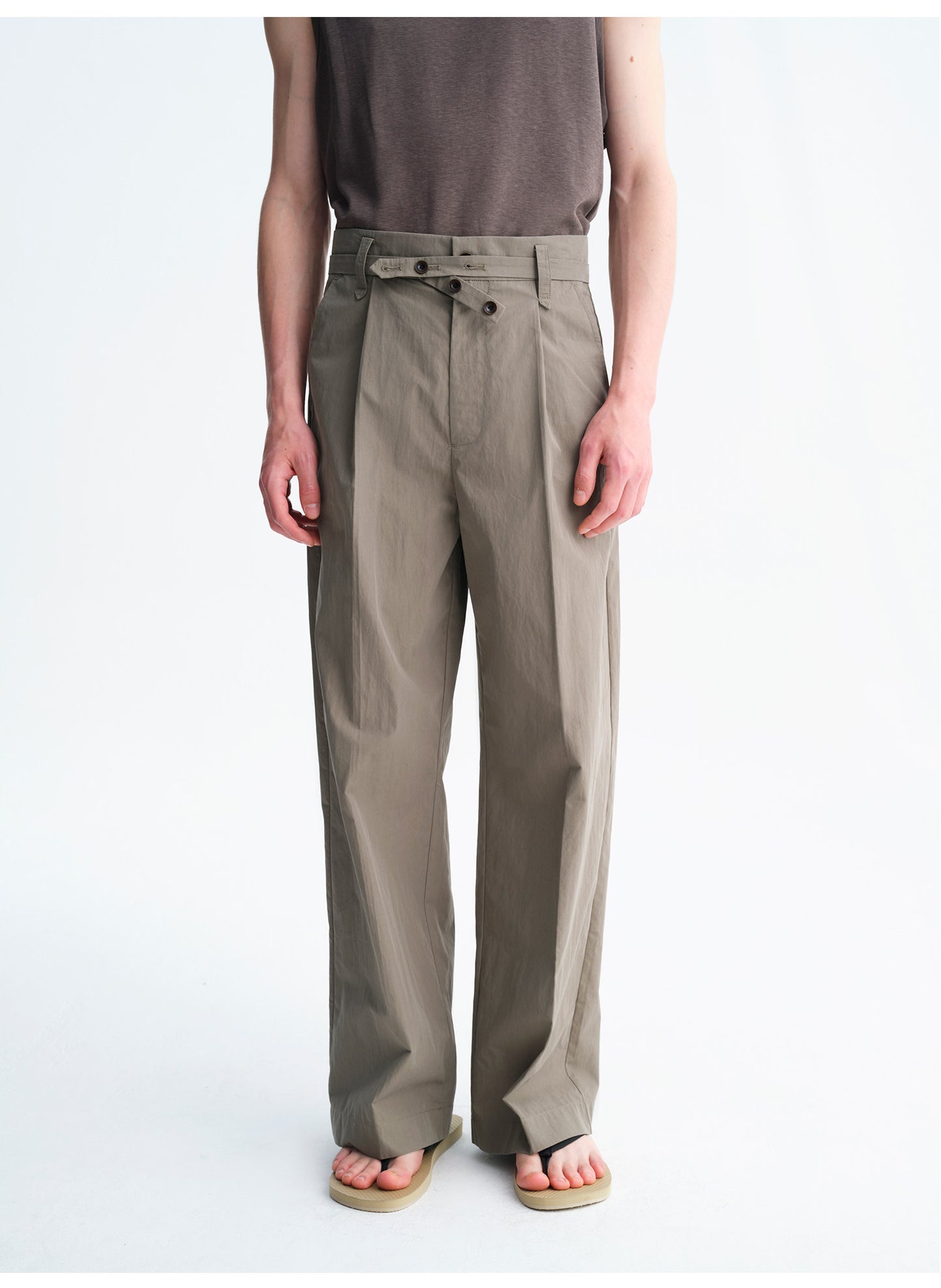 Casual Wide-Leg Pants with Detachable Belt