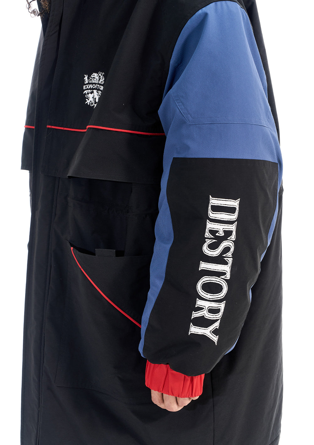 Long jacket with fur collar