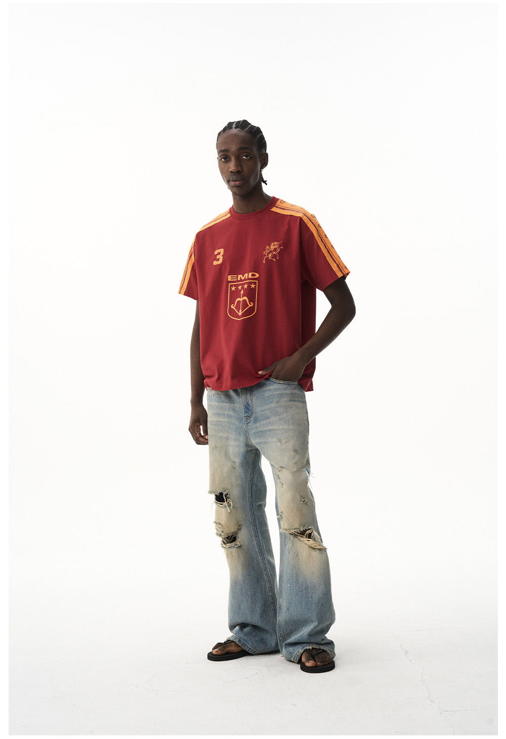 Retro Color Block Sports T-Shirt