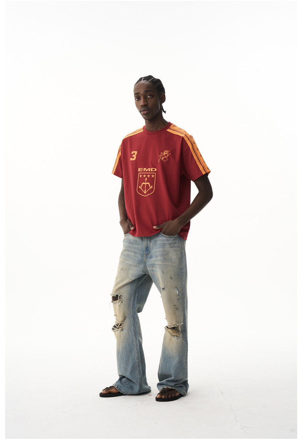 Retro Color Block Sports T-Shirt