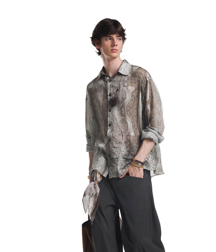 Rococo Retro Print Shirt