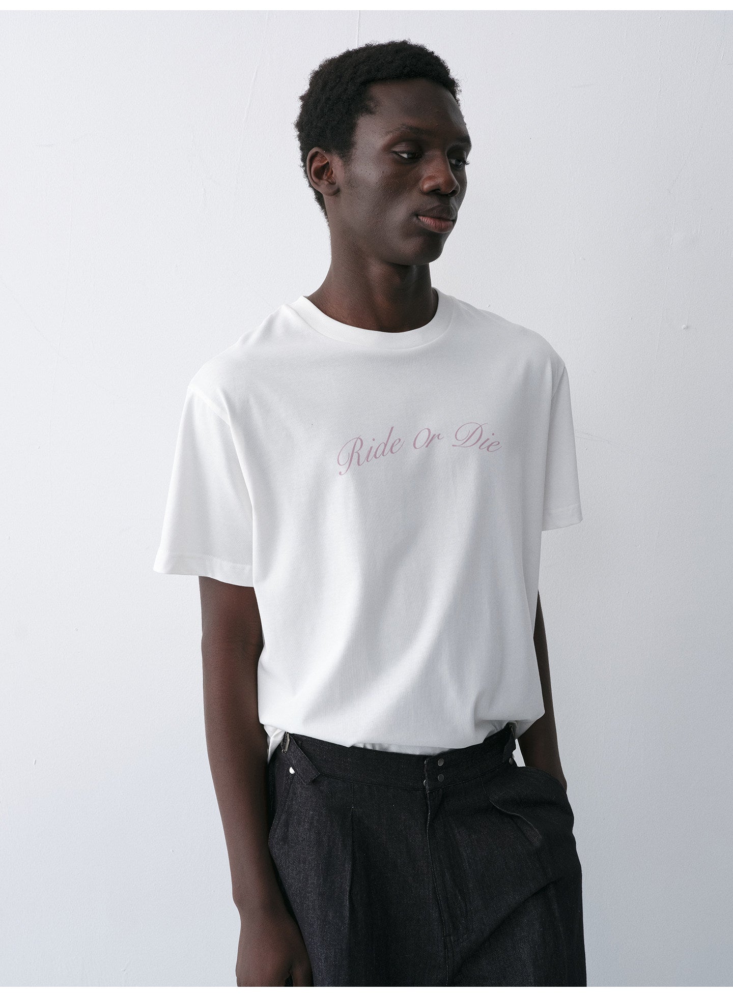 Round-Neck T-Shirt with Alphabet Print