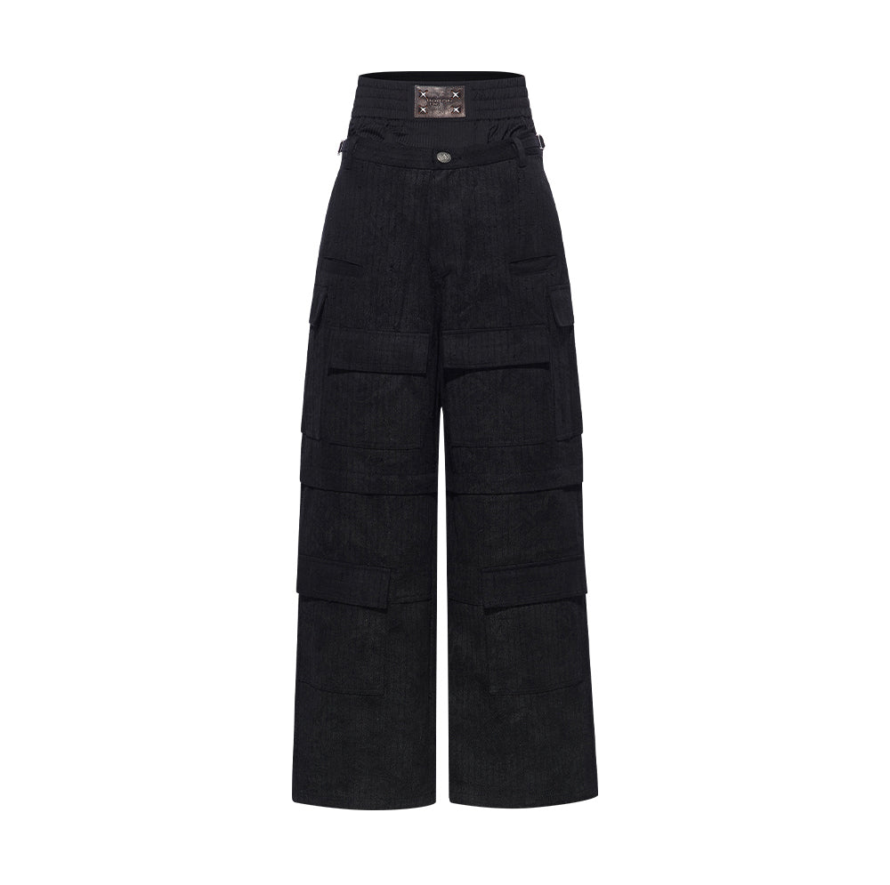 Double Waist Multipocket Casual Pants