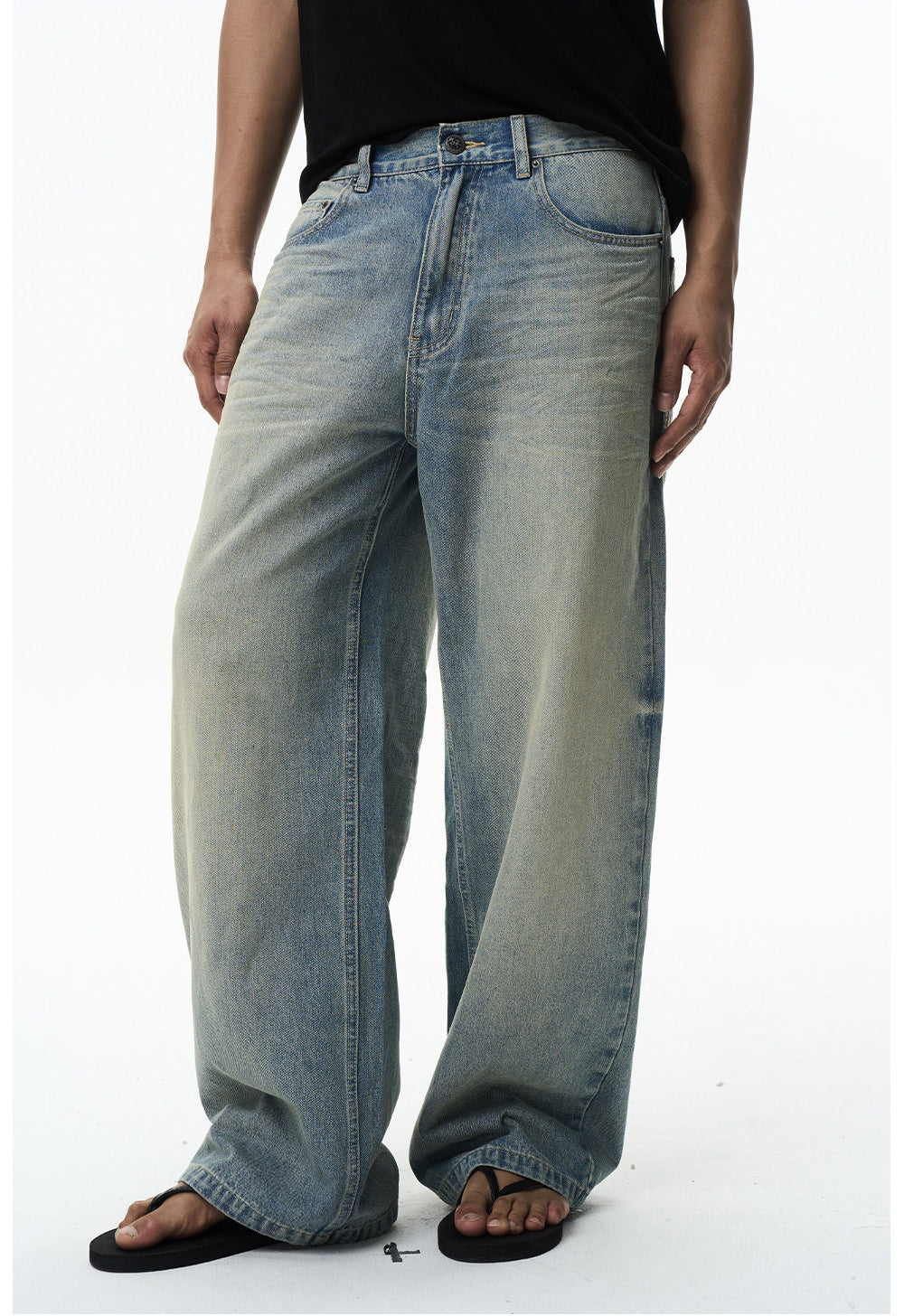 Classic Washed Straight-Leg Jeans