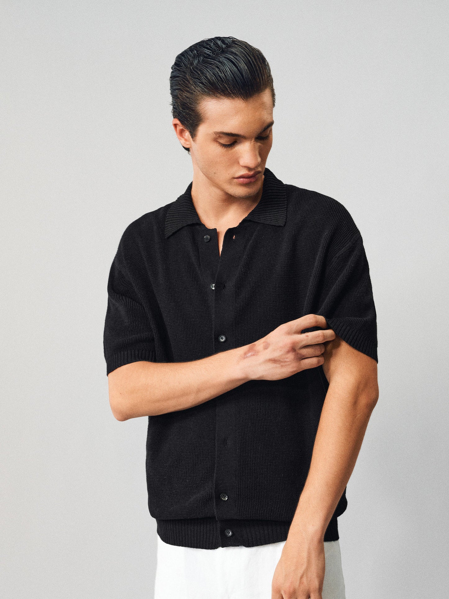 Textured Linen-Cotton Blend Shirt