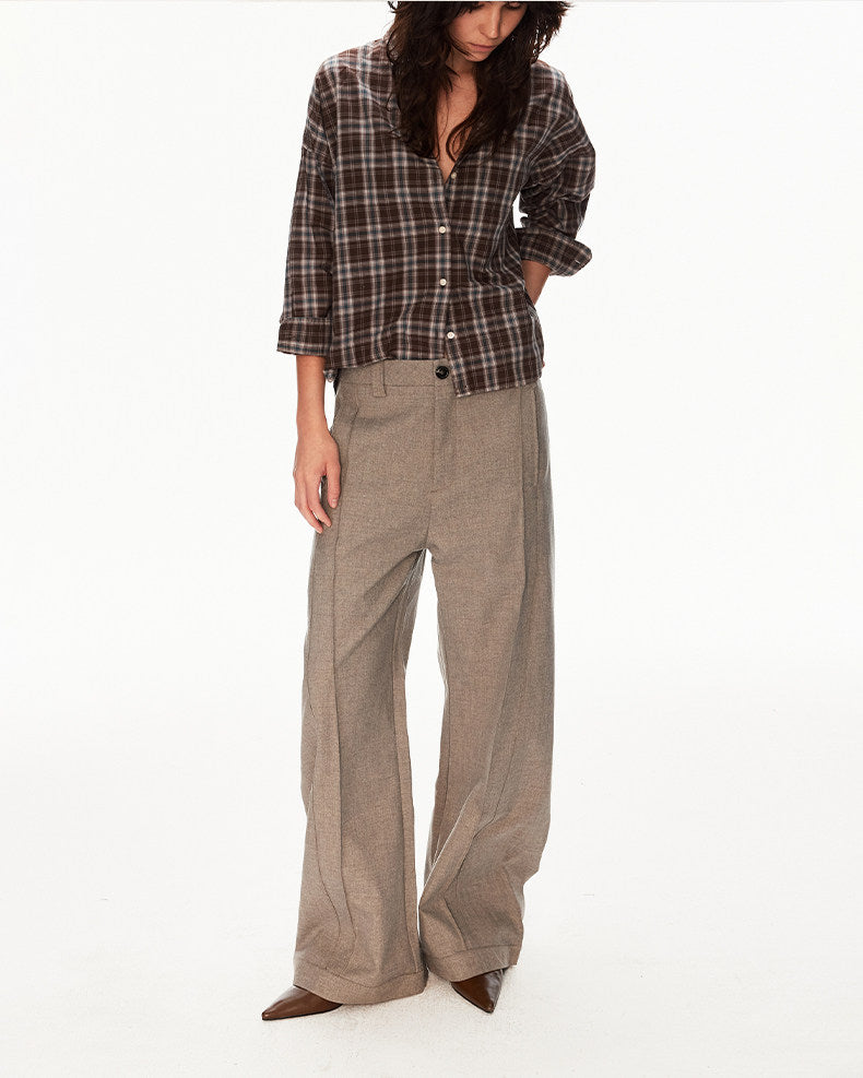 High-End Style 3D Pleated Casual Pants