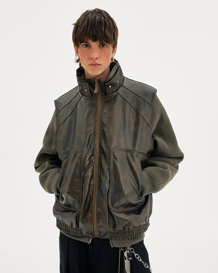 Deconstructed Design Leather Vest