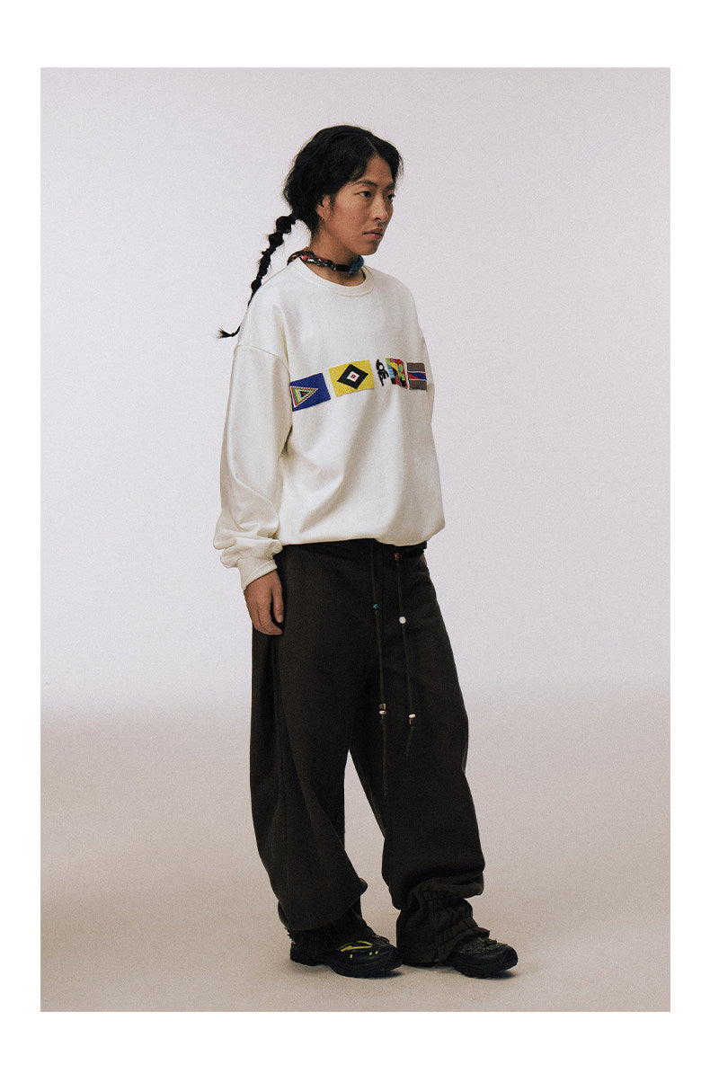 Hand Beaded Flag Sweatshirt